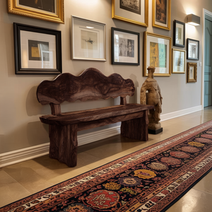Handcrafted Live Edge Wood Bench For Hallway Furniture