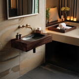 Farmhouse Wooden Live Edge Wood Basin For Organic Bathroom Design