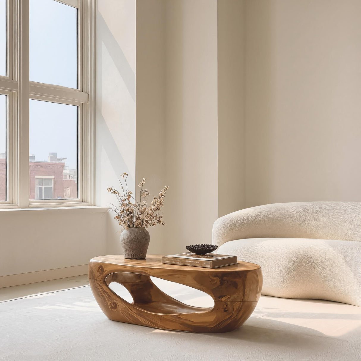 Mid Century Sculptural Coffee Table For Living Room