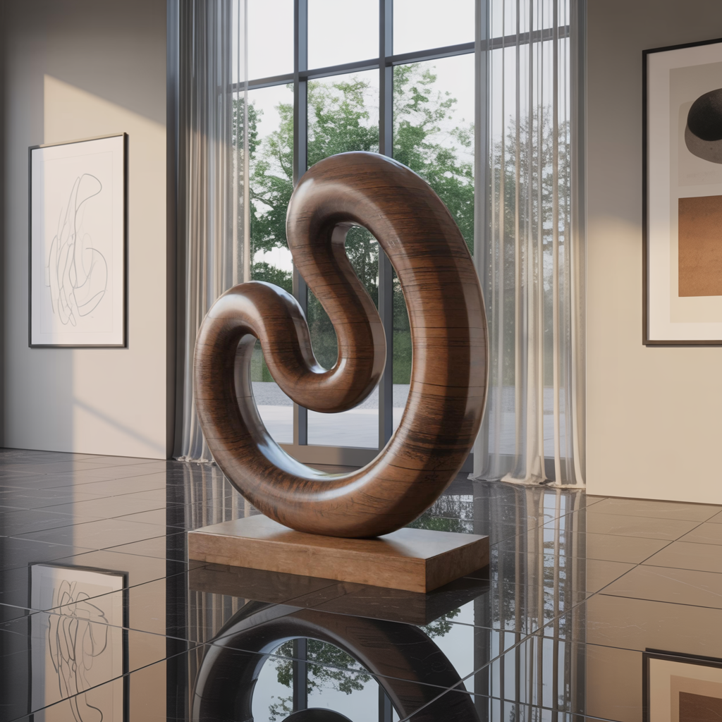 Farmhouse Large Twisted Spiral Floor Art For Contemporary Interiors