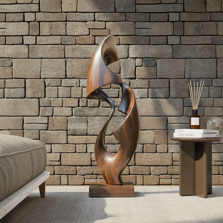 Rustic Abstract Sculpture For Office Decor