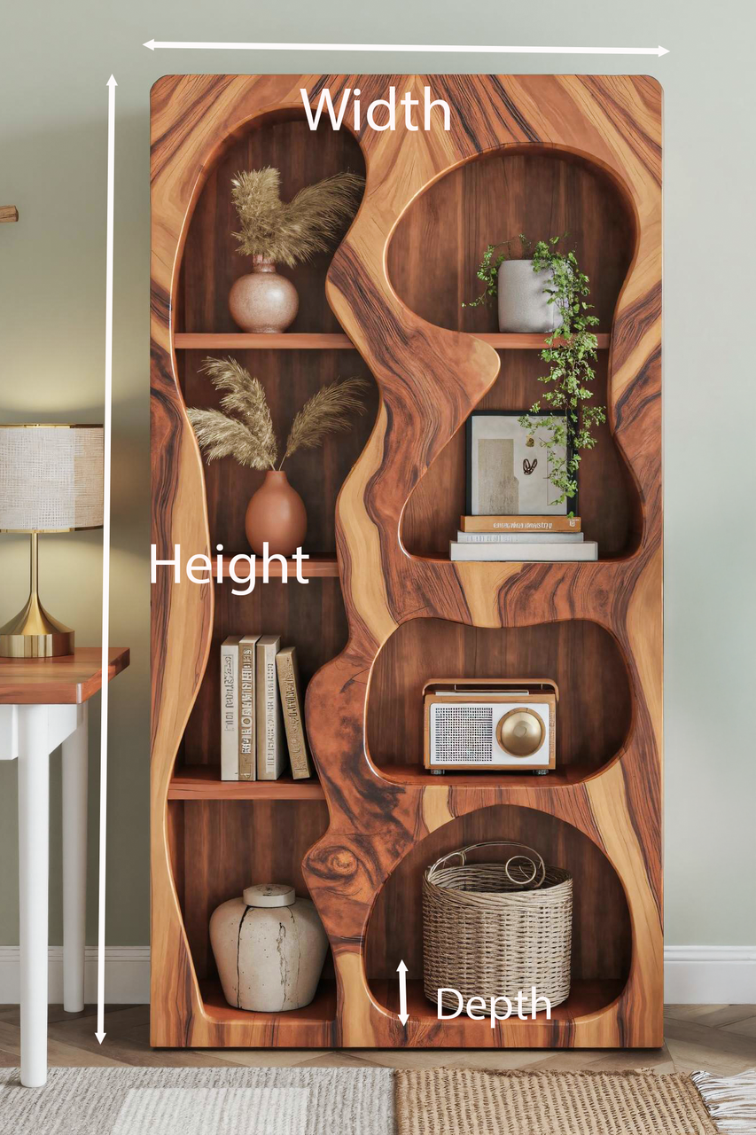 Organic Sculptural Bookshelf For Living Room Or Office