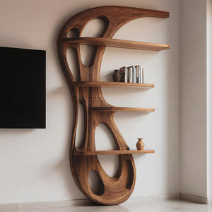 Modern Organic Bookshelf For Living Room Interior Decor