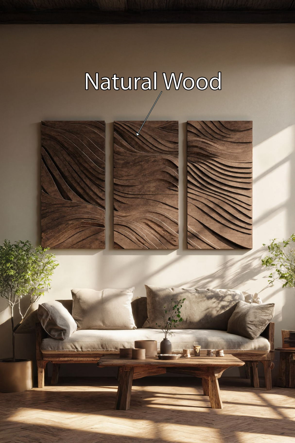 Modern Rectangle Solid Wood Wall Art For Bedroom
