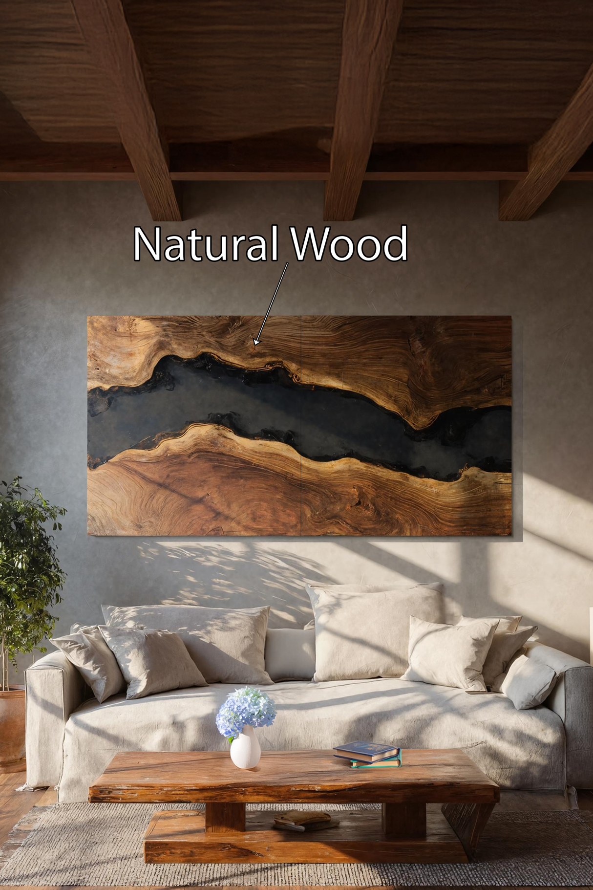 Modern Solid Wood Wall Sculpture For Bedroom Decor