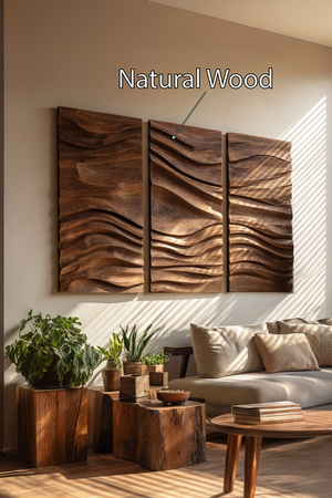 Mid Century Wooden Wall Sculpture For Entryway Decor