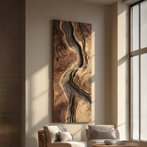 Handcrafted Wooden Wall Sculpture For Entryway Design