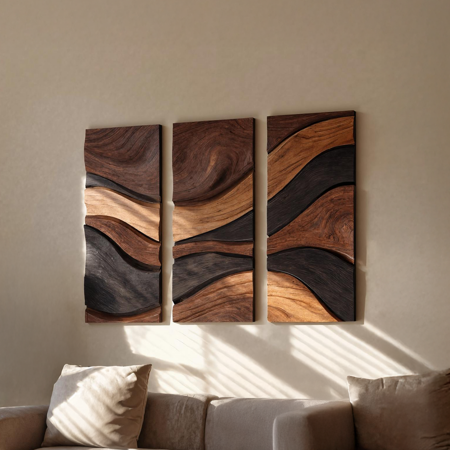 Modern Solid Wood Wall Art For Contemporary Living Room