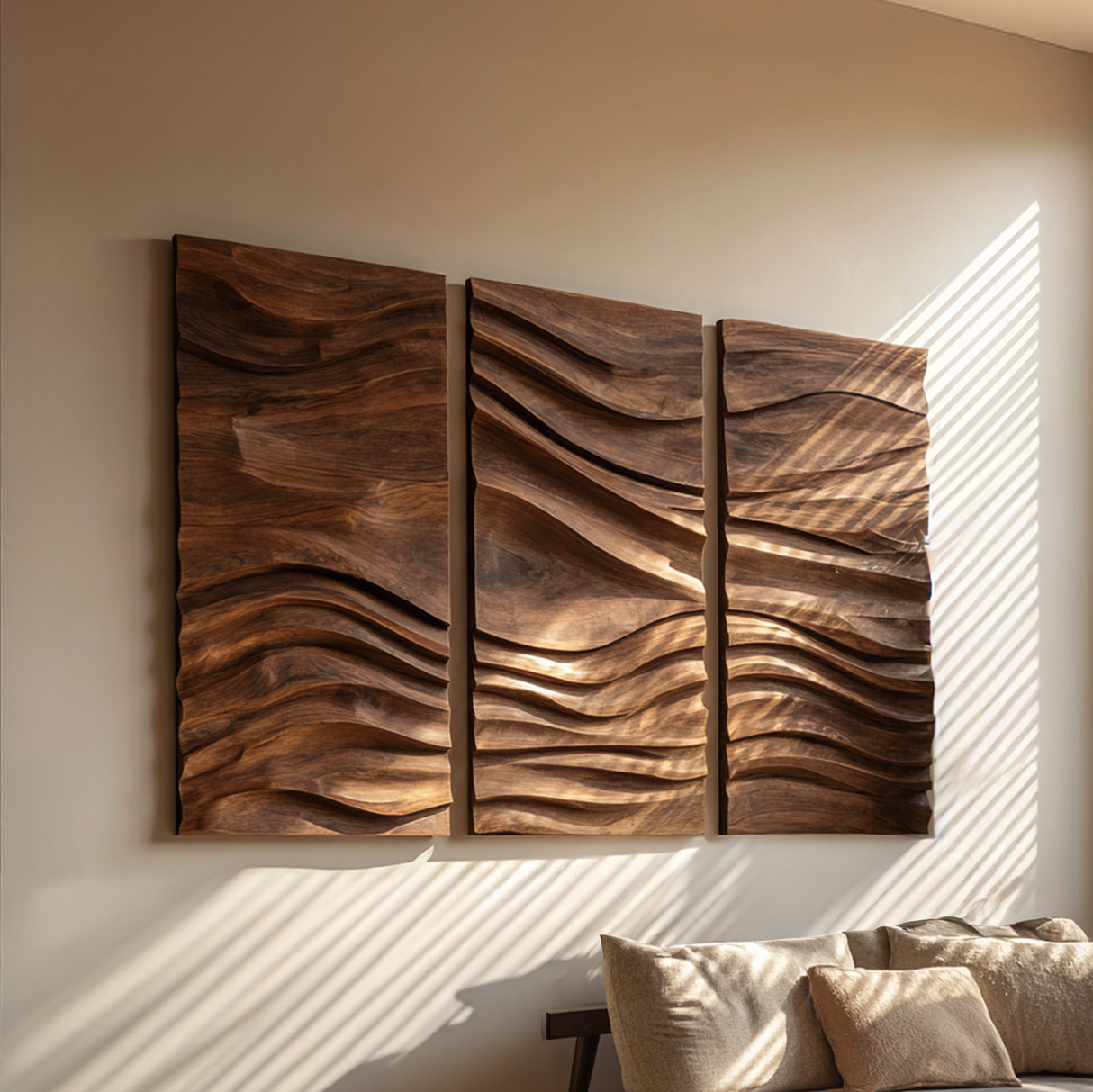 Mid Century Wooden Wall Sculpture For Entryway Decor