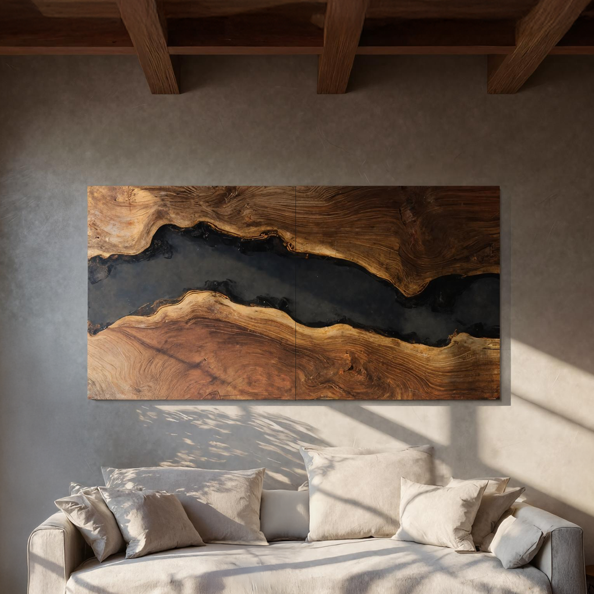 Modern Solid Wood Wall Sculpture For Bedroom Decor