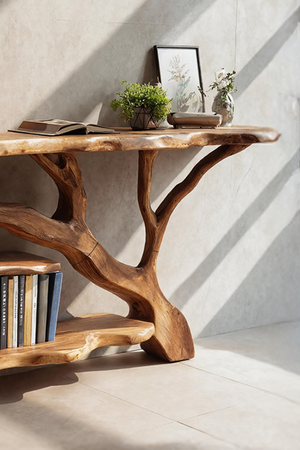 Handcrafted Solid Wood Console Table For Modern Entryway Furniture Decor