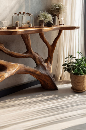 Handcrafted Live Edge Entryway Table For Bedroom Rustic Home Interior
