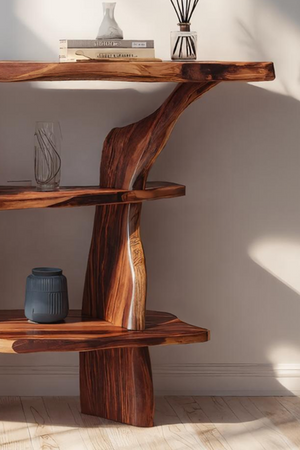 Handcrafted Solid Wood Console Table For Rustic Entryway Interior Style