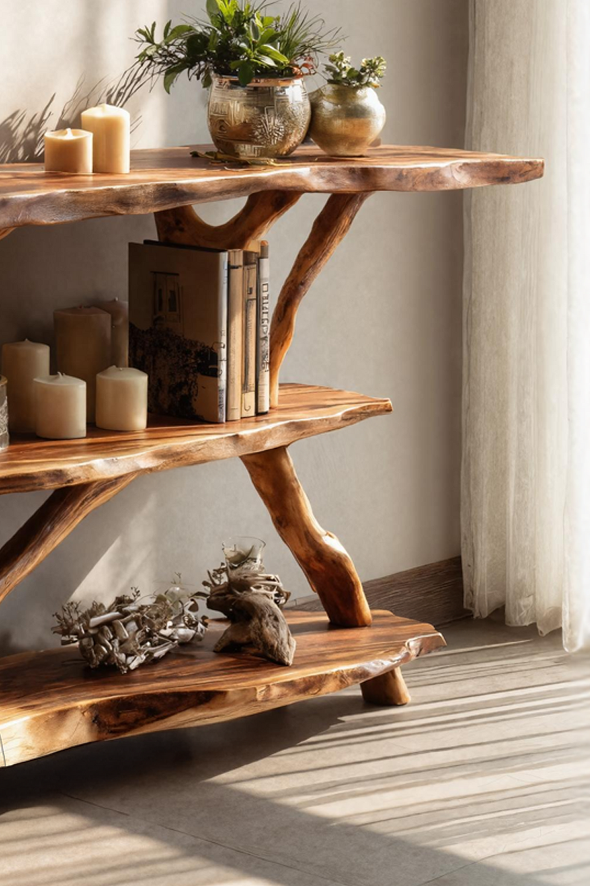 Farmhouse Solid Wood Console Table For Modern Rustic Furniture Style