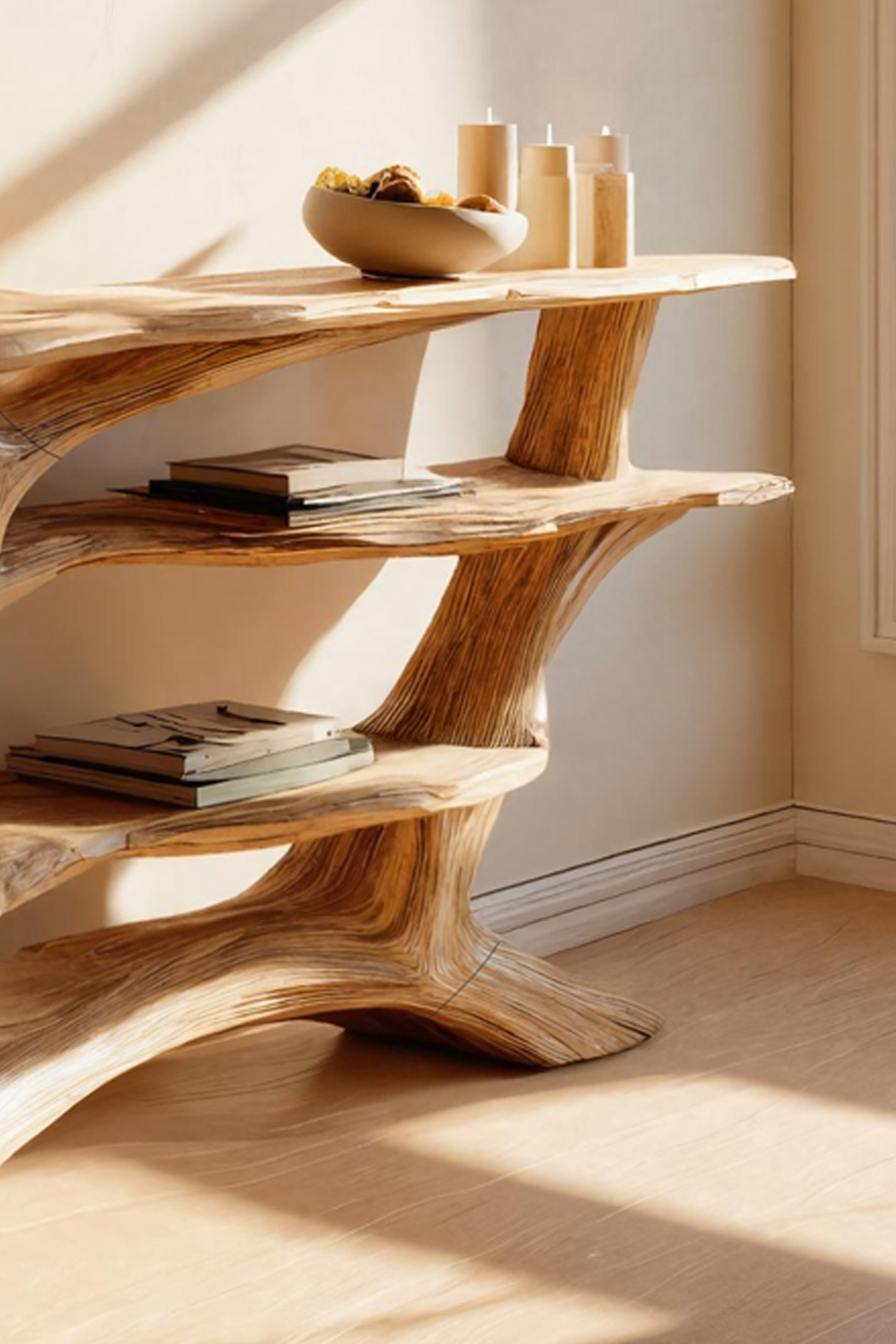 Farmhouse Wooden Live Edge Console Table For Farmhouse Furniture Decor