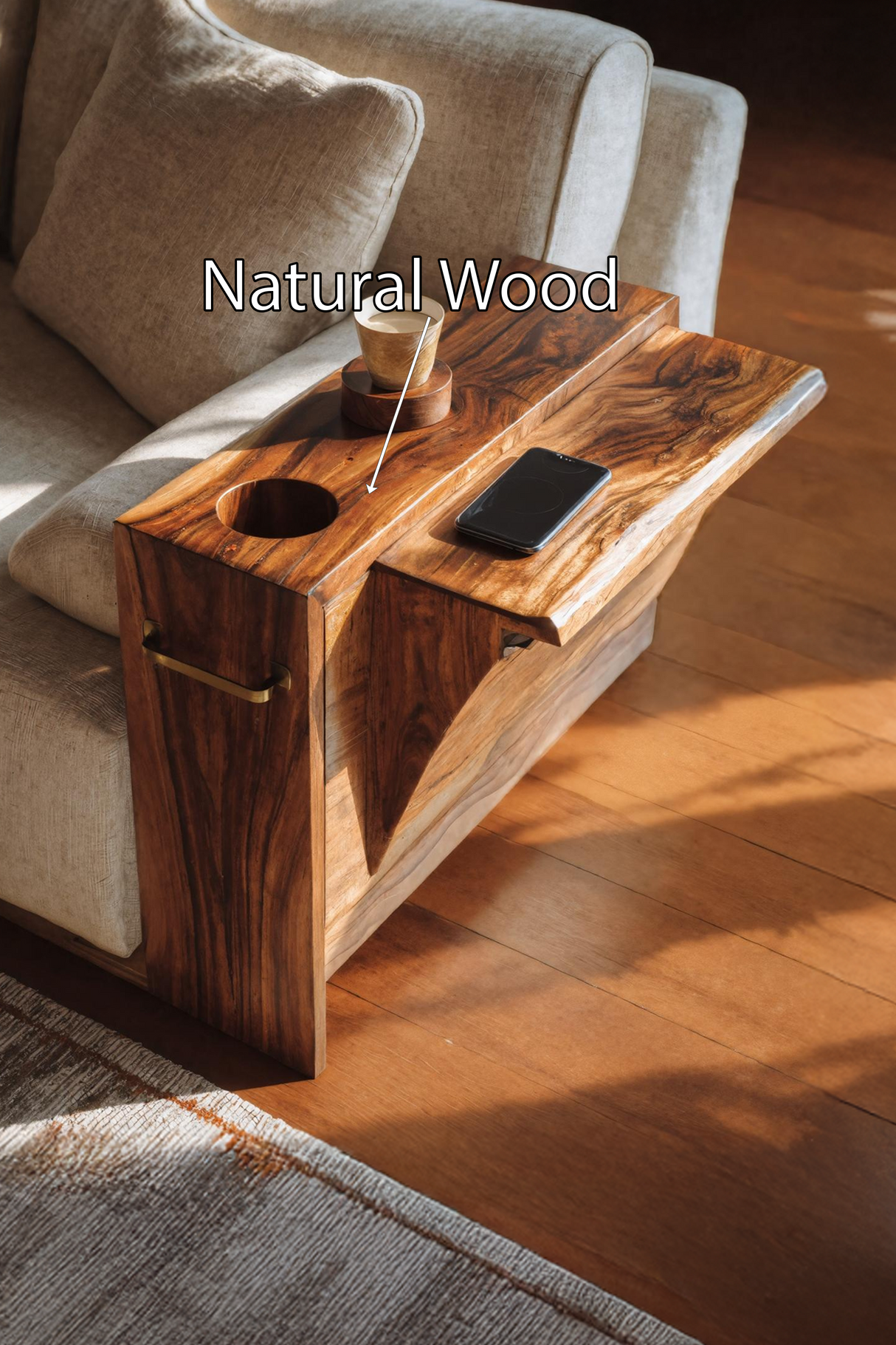 Mid Century Wooden Side Table For Bedroom Or Lounge