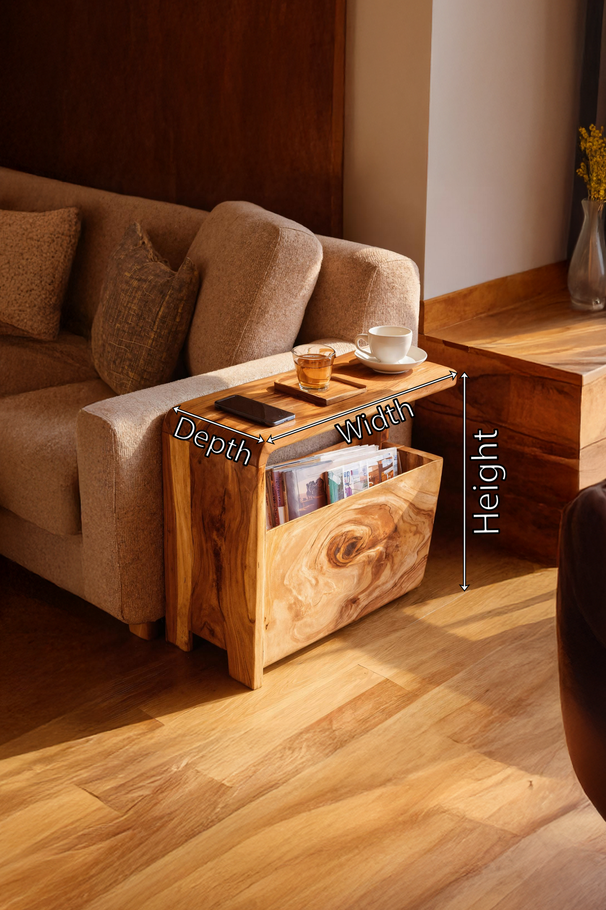 Handcrafted Live Edge Side Table For Elegant Furniture