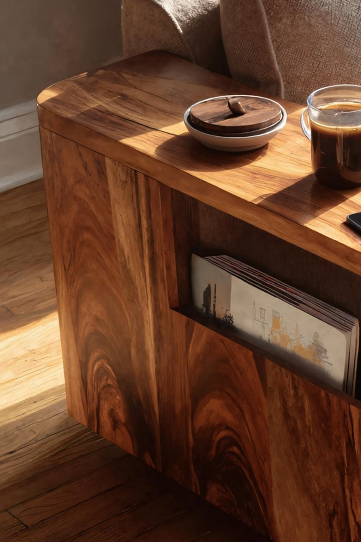 Modern Wooden Side Table For Cozy Living Room Design