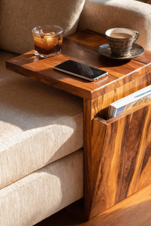 Handcrafted Live Edge Armrest For Unique Sofa Style