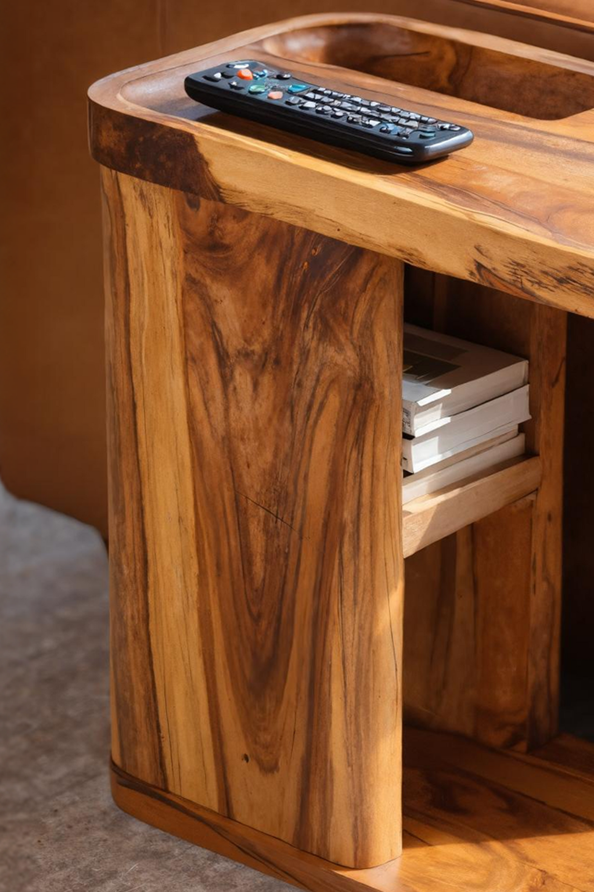 Mid Century Live Edge Side Table For Living Room Decor