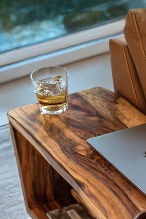 Rustic Live Edge Side Table For Warm Home Interior
