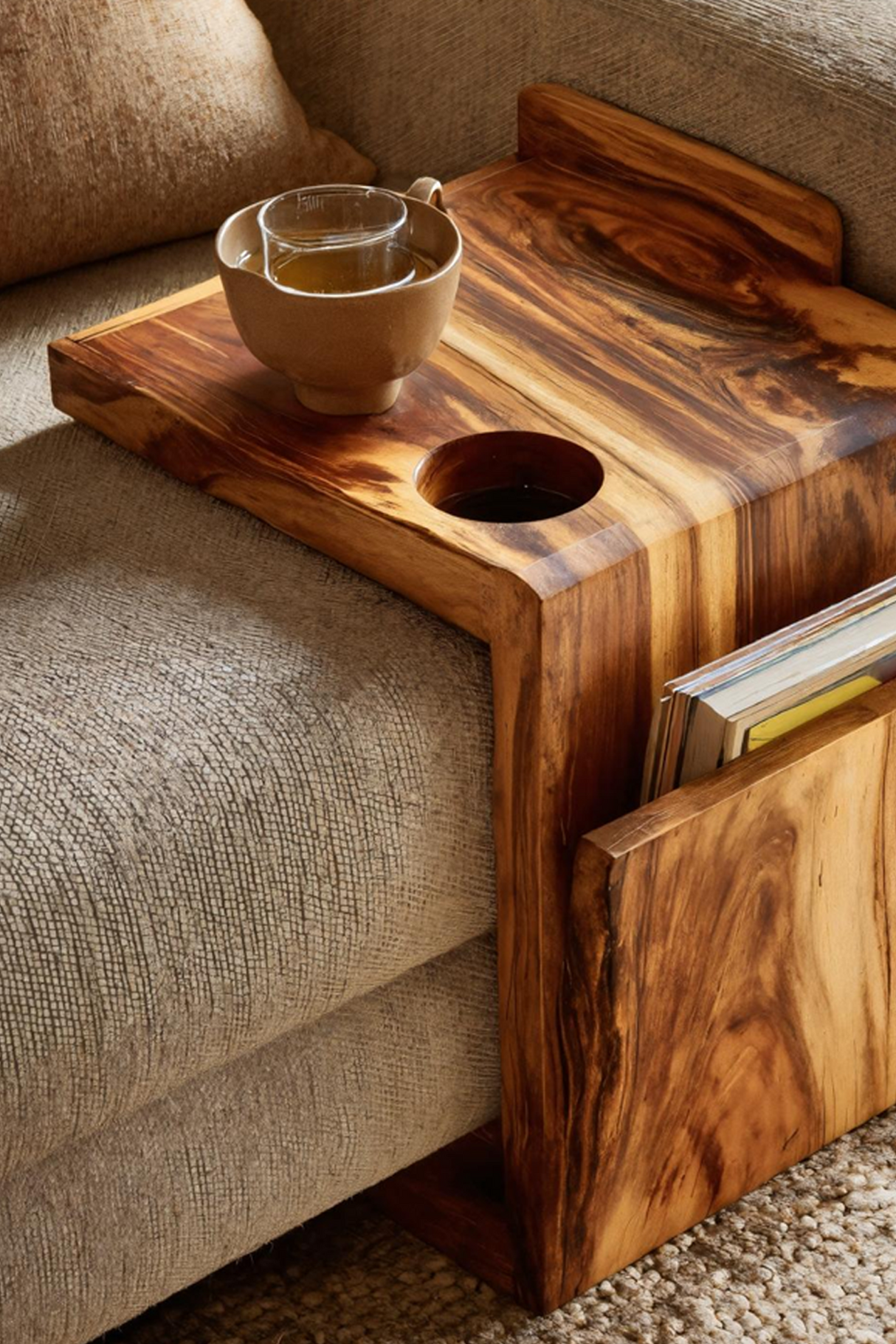 Handcrafted Live Edge Armrest For Furniture Decor