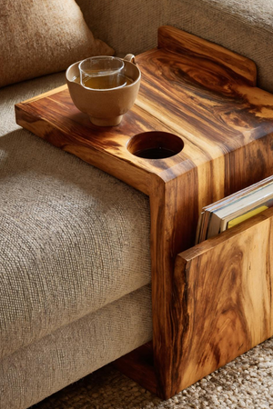 Handcrafted Live Edge Armrest For Furniture Decor