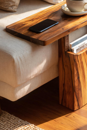 Rustic Wooden Armrest For Warm Living Room Design