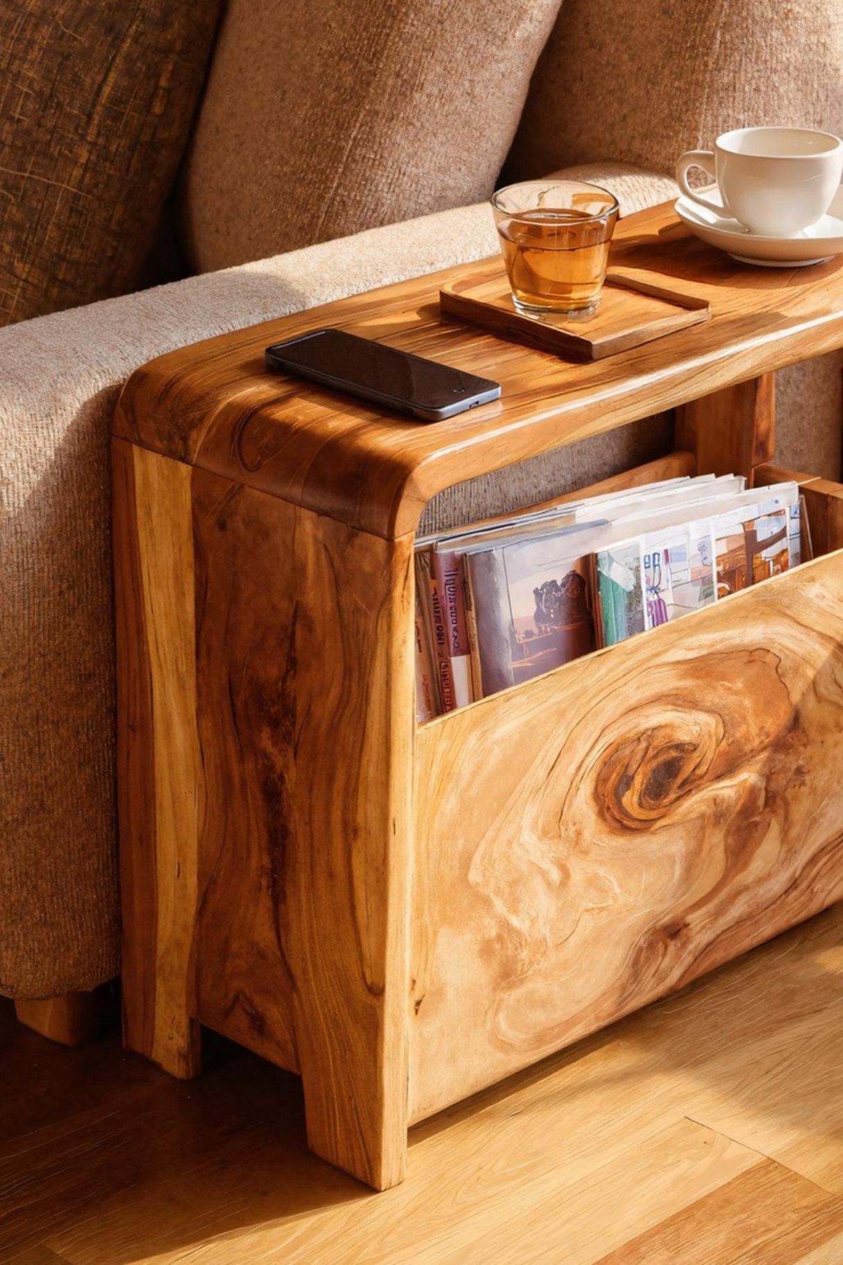 Handcrafted Live Edge Side Table For Elegant Furniture