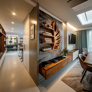 Nature Inspired Wooden Leaf Bookshelf For Modern Interior