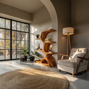 Artistic Curved Bookshelf For Contemporary Home
