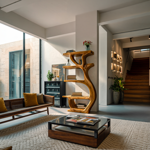 Modern Wooden Branch Tree Bookshelf For Living Room