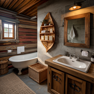 Sculptural Wooden Leaf Bathroom Shelf For Spa Spaces