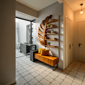 Artistic Wooden Leaf Statement Wall Bookshelf For Elegant Interiors