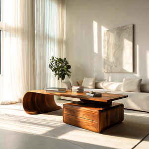 Minimalist Coffee Table With Drawer For Living Decor