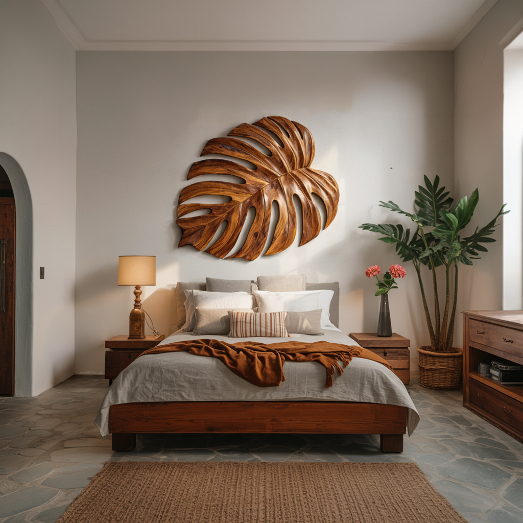 Artistic Wooden Leaf Wall Art For Living Room