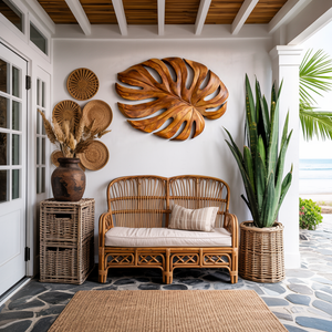 Organic Wooden Leaf Wall Sculpture For Contemporary Interior