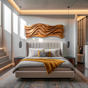 Hand Carved Wavy Wood Wall Art For Living Spaces
