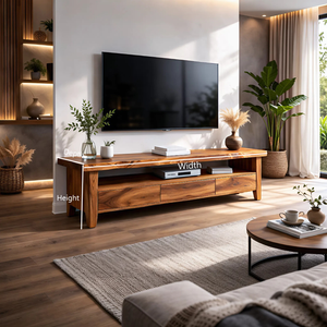Modern Wood TV Cabinet With Drawer For Living Room