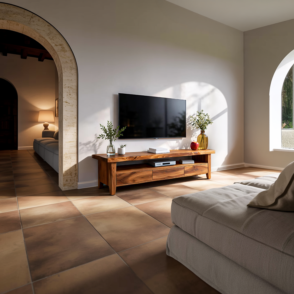 Modern Wood TV Cabinet With Drawer For Living Room