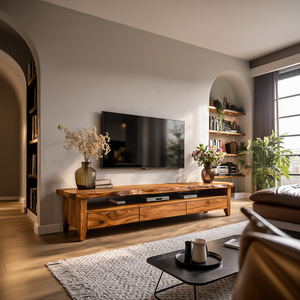 Mid Century Wooden TV Cabinet For Living Space