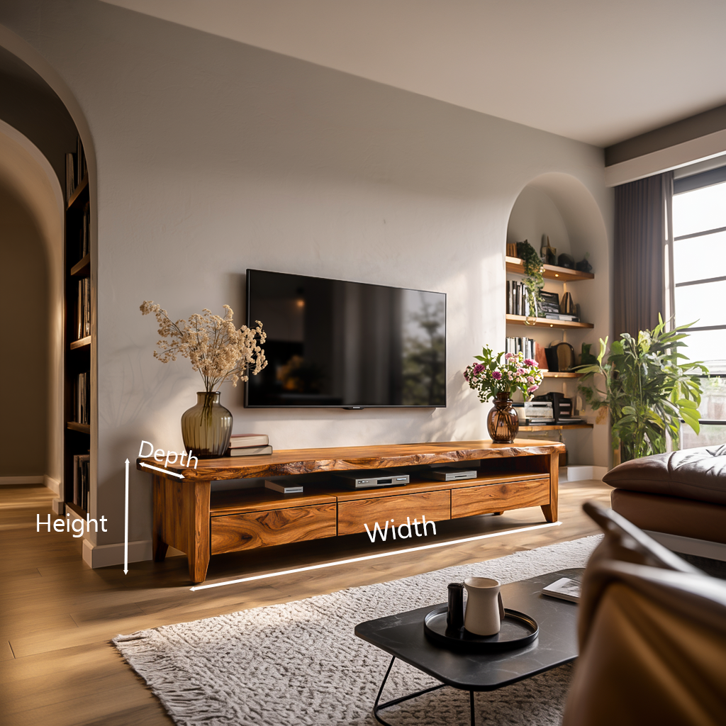 Mid Century Wooden TV Cabinet For Living Space