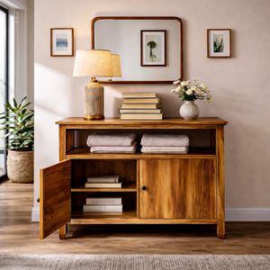 Contemporary Wooden Sideboard For Japandi Interior