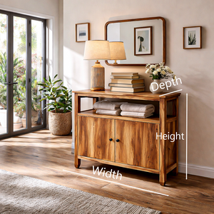 Contemporary Wooden Sideboard For Japandi Interior