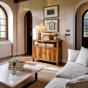 Contemporary Wooden Sideboard For Japandi Interior