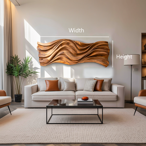 Hand Carved Wavy Wood Wall Art For Living Spaces