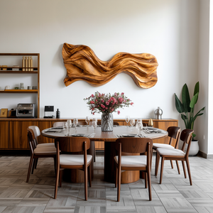 Organic Wave Sculpted Wood Wall Art For Modern Home