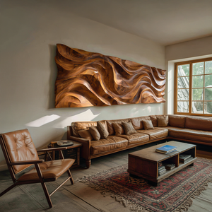 Organic Wavy Wooden Wall Art For Luxury Interiors