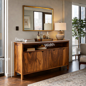Modern Sideboard With Open Upper Shelf For Home Decor