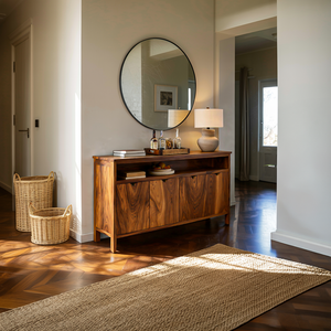 Modern Sideboard With Open Upper Shelf For Home Decor